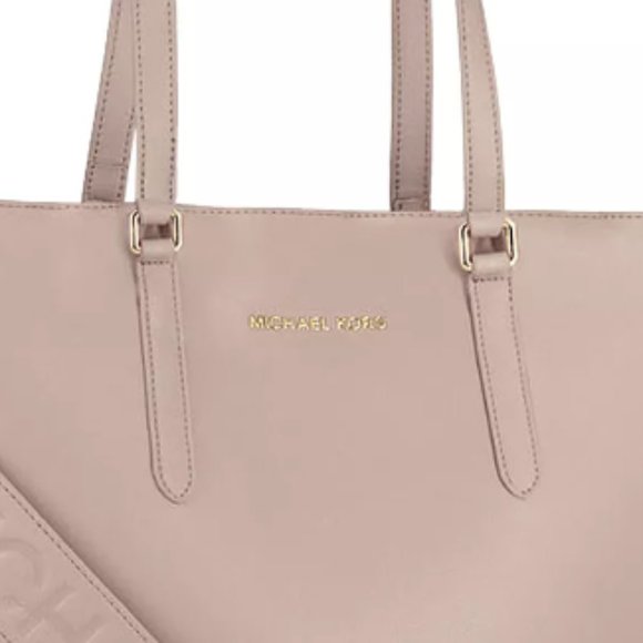 Michael Kors Blush Pink Tote Crossbody Bag Shopper Travel Handbag NEW - Picture 2 of 9